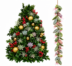 Sun Dec 06 Botanical Boxwood with Succulent Garland 261206111